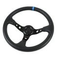thumbnail image 1 of 14-inch Universal Racing Steering Wheel, PVC Aluminum Racing Steering Wheel Drifting Steering Wheel, Sports Steering Wheel for 6-hole Hub Adapter, 1 of 7