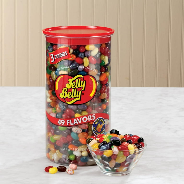 49 Assorted Jelly Bean Flavors - 3 lb Clear Can