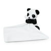 Waddle Panda Stuffed Animal Unisex Baby Blanket Rattle Toy Lovey Black and White