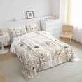 thumbnail image 2 of Manfei Rustic Floral Print Comforter Sets Full Size, Cartoon Bee Animal Comforters & Duvets, Lodge Cabin Reversible Bedding Full Comforter Set, Lightweight Room Decor, 3 Pieces, 2 of 8