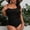 Black, variant on Swimsuit Women Plus Size High Waisted Swimwear New Fashion Bikini Solid Color Sexy Bathing Suit