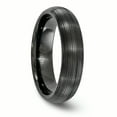 thumbnail image 4 of Edward Mirell Titanium Black Ti Domed Textured Lines 6mm Band EMR120, 4 of 7