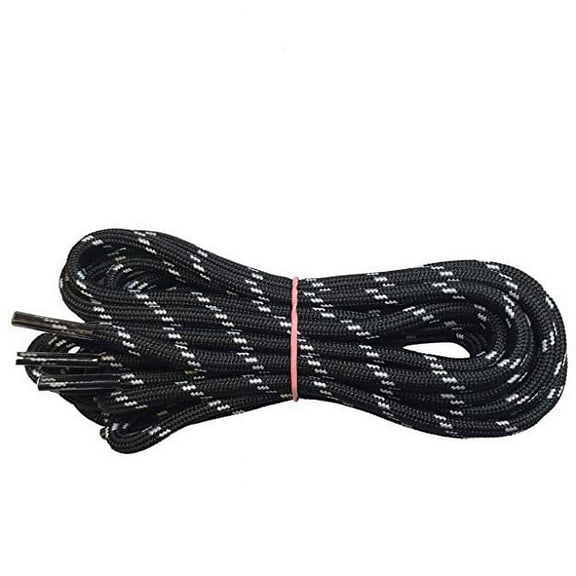 2 Pairs Heavy Duty Black White Spot Boot Laces Shoelaces Strings Replacement for Military Hiking Camping Hunting Boots 39 40 48 54 60 63 72 Inches
