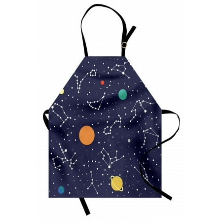 

Constellation Apron Zodiac and Planets Colorful Pattern Galaxy Universe Science Illustration Unisex Kitchen Bib Apron with Adjustable Neck for Cooking Baking Gardening Multicolor by Ambesonne