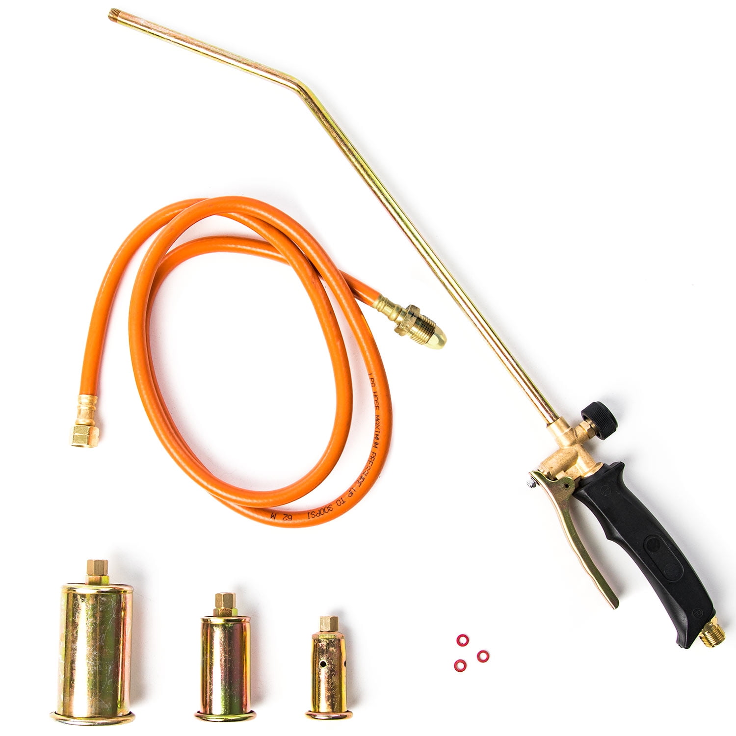 Biltek Portable Propane Torch Kit w/ 3x Nozzles Turbo Blast Trigger and Flow Valve Burn