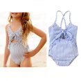 thumbnail image 1 of Traje de baño para niñas Color Impreso Sin espalda Hombro Traje de baño Traje de baño de una pieza Conjunto deportivo Traje de baño para niñas 18-24 meses, azul Feliz Sencillez, 1 of 5
