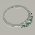 thumbnail image 4 of LBG British Made Solid 10k White Gold Natural Emerald Womens band Ring - 33 size options - Size 10.25, 4 of 6