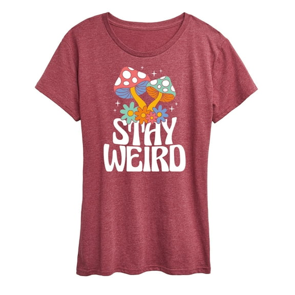 Instant Message - Stay Weird Mushrooms - Women's Short Sleeve Graphic T-Shirt