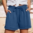 thumbnail image 3 of Bloomae Sweat Shorts for Women Lightweight Casual Summer Drawstring for Gym Lounge Workout Short Pants Loose Fit Elastic High Waist Comfy Beach Vacation Wide Leg Shorts with Pockets, 3 of 10