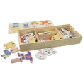 thumbnail image 2 of Puzzle Wooden Dressing Room Toy Bear Rabbit Family Toy In A Wooden Box Color And Shape Sorting Game Educational Toys For Children From 3 Years, 2 of 6