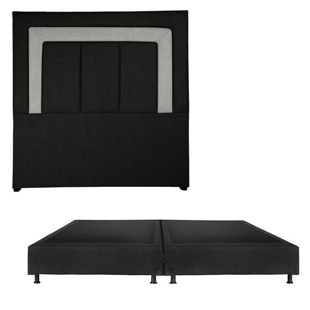 Box Base Cama King Size + Cabecera Bora Negro