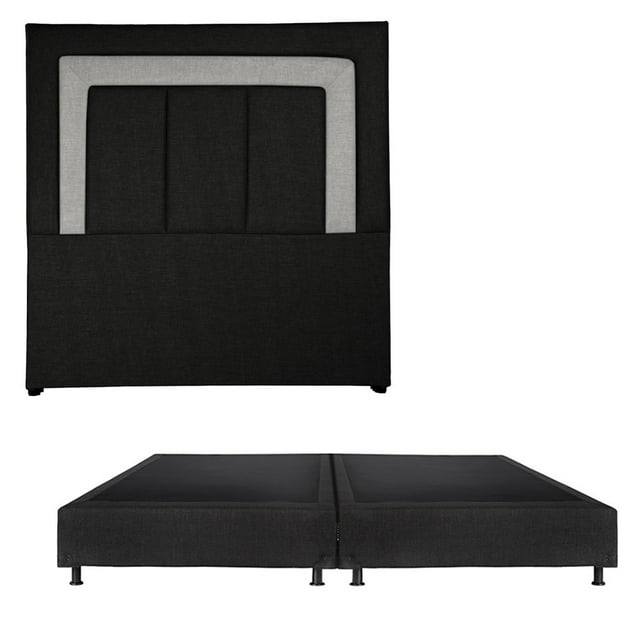 Box Base Cama King Size + Cabecera Bora Negro
