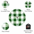 thumbnail image 5 of Wall Clock Green White Buffalo Plaid Clocks PVC Silent Non-Ticking Battery Operated Decorative Classic Checked Round Clock for Home Living Room Kitchen Bedroom Office School Wall Decor 10 Inch, 5 of 9