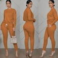 thumbnail image 3 of Itsame Sweatsuits 2pcs Sets for Womens Long Sleeved Sweatshirt and Pants Women Athletic Outfit Sets Orange Size M, 3 of 4