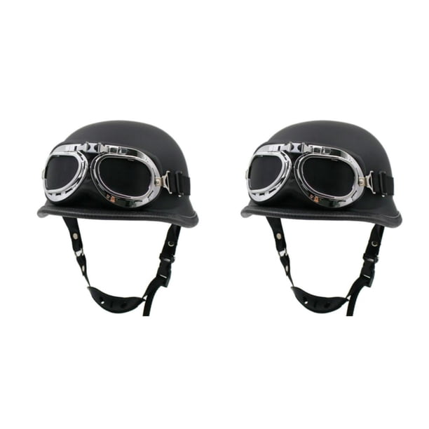 Casco de moto Riwesomey ABS Vintage Unisex Negro Mate