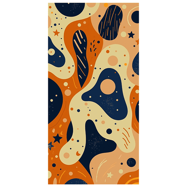 Abstract Patterned Backdrop Banner Decorative with Orange Blue and Beige Elements Party Background for Photo Booth Events Celebrations Decorations