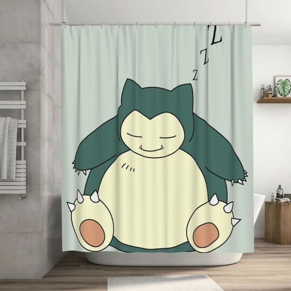 Shower Curtain Cartoon Art Bath Shower Curtains with 12 Hooks, Waterproof Washable Polyester Bathroom Home Decor Set 72x72 Inch, Iron