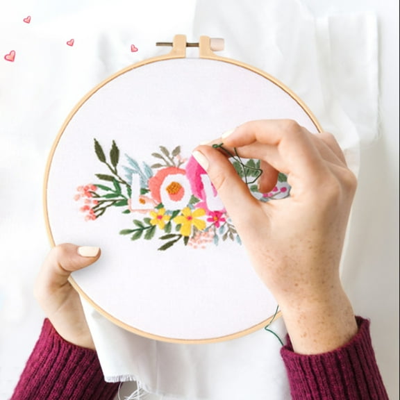 Clearance Office&Craft&Stationery under $5,Embroidery Starters Kit For Beginners With Embroidery Cloth Embroidery Hoops Threads And Needles