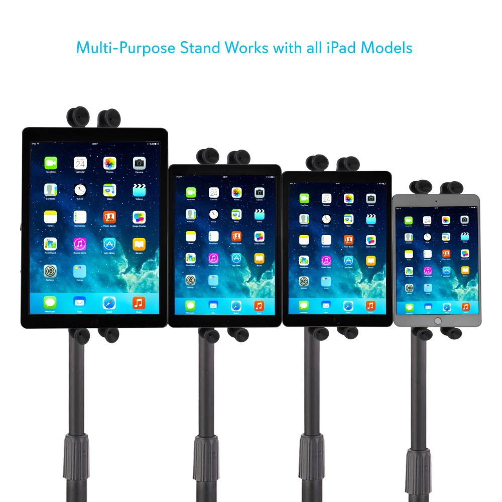 PYLE PRTPMKSPAD7 - Universal iPad/Tablet Stand Mount - Tablet Holder Attachment (Works with all iPad Models)