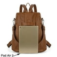 thumbnail image 6 of UTO Women Backpack PU Leather Ladies Fashion Handbags Backpacks Lightweight Travel Shoulder Bag(Brown), 6 of 7
