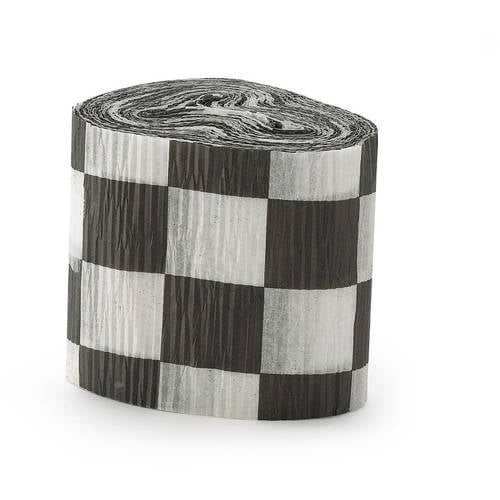 Black and White Checkered Crepe Paper