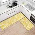 thumbnail image 4 of Yellow Floral Kitchen Rug Mat Spring Kitchen Rugs Sets of 2 Washable Kitchen Floor Mats Non-Slip Yellow Kitchen Decor, 4 of 6
