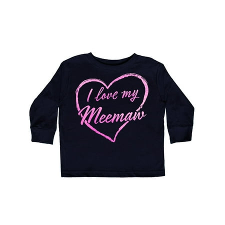 

Inktastic I Love My Meemaw in Pink Chalk Heart Gift Toddler Boy or Toddler Girl Long Sleeve T-Shirt