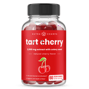 NutraChamps Tart Cherry Gummies | 2,000mg Extract with Celery Seed | 60 Vegan Gummies