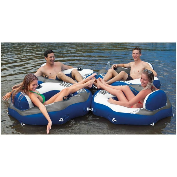 Intex River Run Connect Inflatable Water Raft 4 Pack 2 Person Cooler Tube
