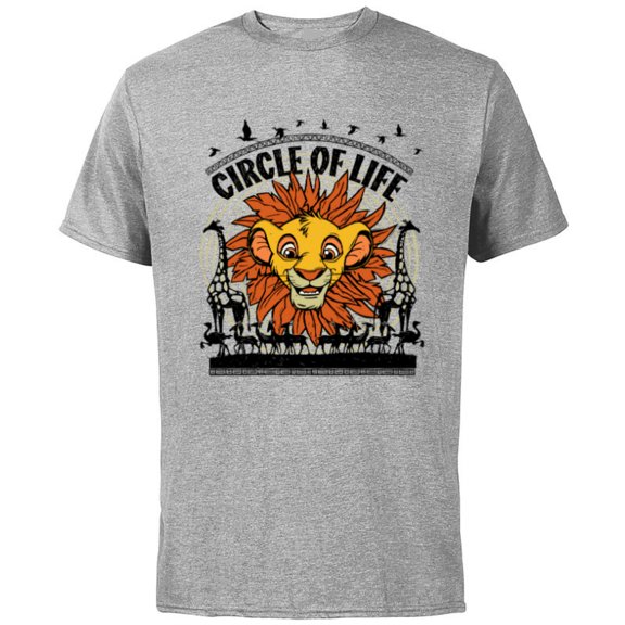 Disney The Lion King 30th Anniversary Simba Circle of Life - Short Sleeve Cotton T-Shirt for Adults - Customized-Athletic Heather