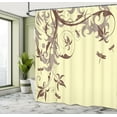 thumbnail image 4 of Ambesonne Dragonfly Shower Curtain, Swirling Floral Damask, 69"Wx84"L, Cream Brown, 4 of 4