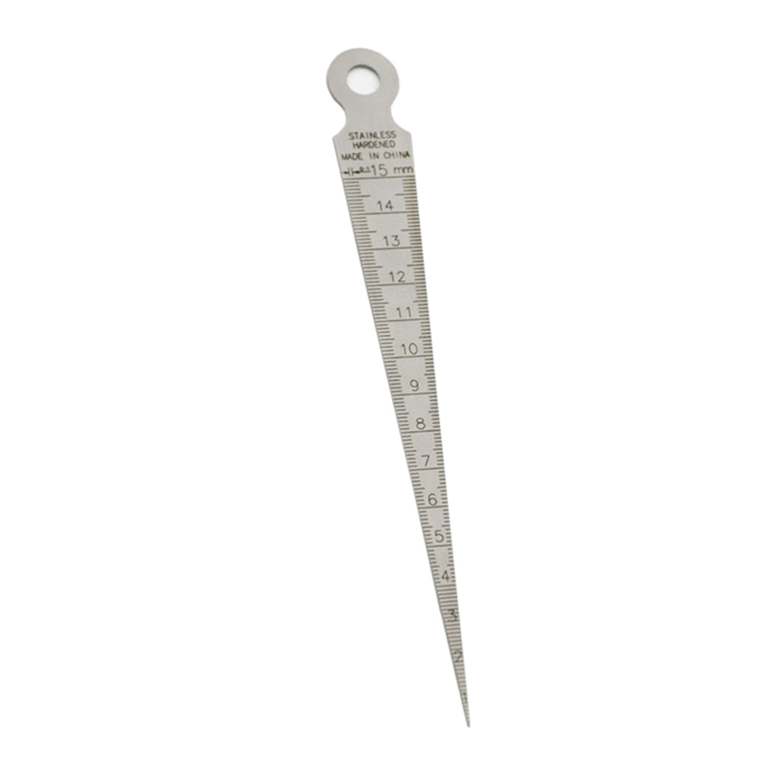 Stainless Steel 0-15mm Taper Gauge Aperture Scale Wedge Feeler Gauge Aperture Scale Hole Inspection Measuring Ruler ,Easy to Use