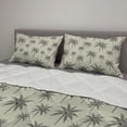 thumbnail image 2 of Palm Tree Comforter & Sham Bedding Set, Vintage Style Plantation Items Long Tropical Hawaiian Vibes, 3 pcs Duvet Set Microfiber Filling Quilt, 5 Sizes, Pale Khaki and Dark Grey, by Ambesonne, 2 of 4