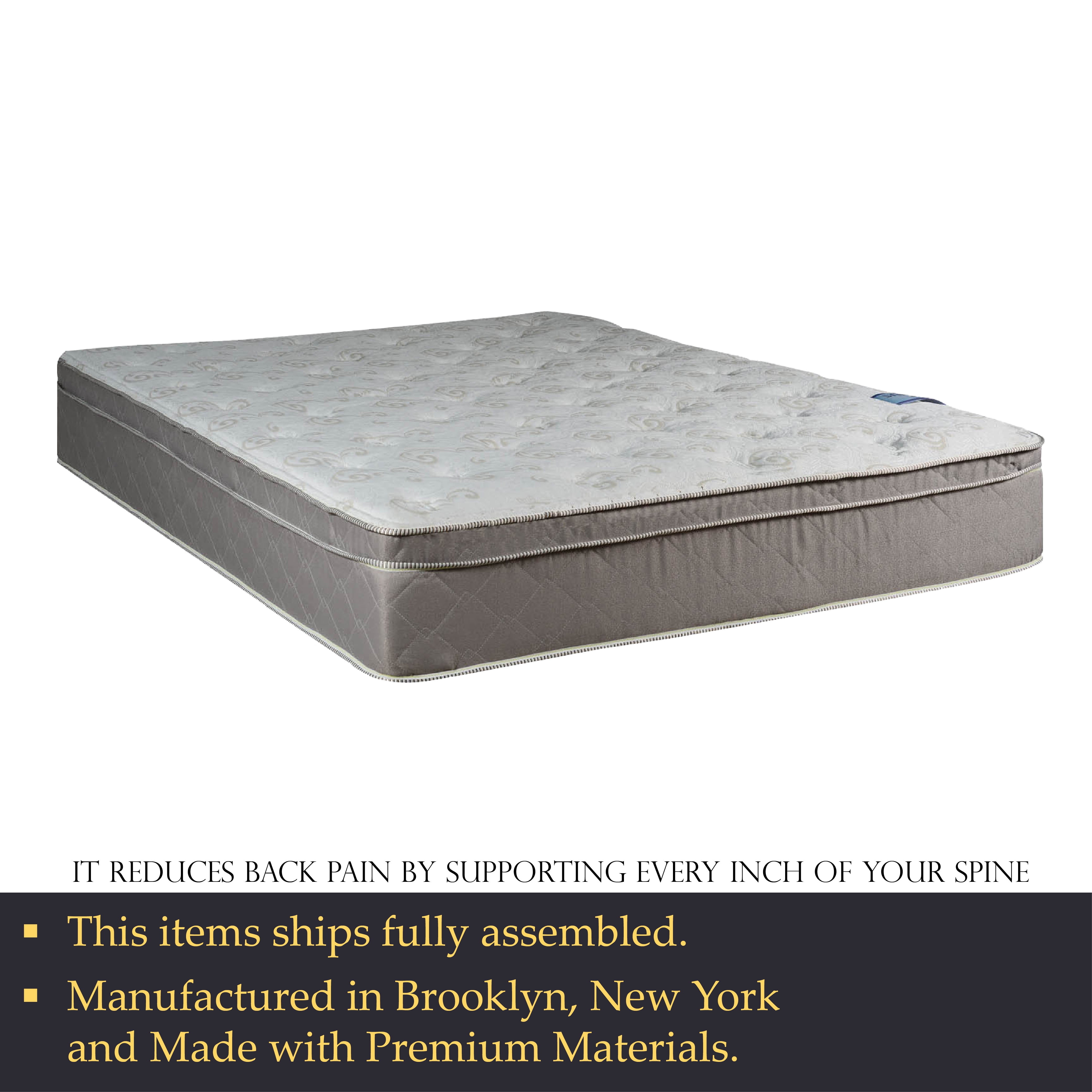 10-Inch Meduim Firm Foam Encased Hybrid Eurotop Pillowtop Innerspring Fully Assembled Mattress/ / And 8-Inch Fully Assembled Wood Boxspring //Foundation Set