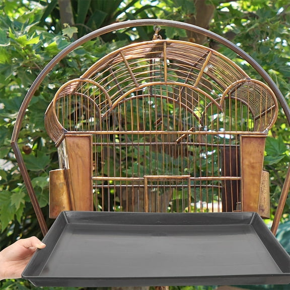 Amosfun 2Pcs Bunny Cage Bottom Tray Black Plastic Multi Purpose Leak Proof Cage Tray