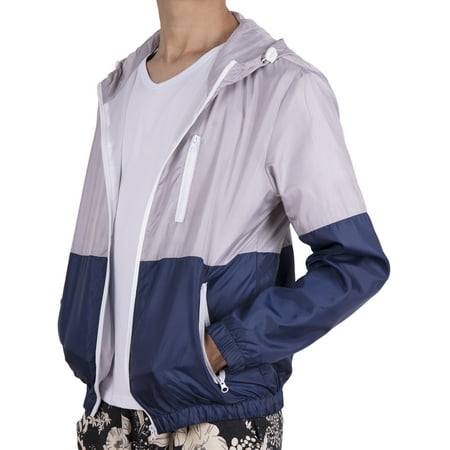 LELINTA Men's Jacket Windbreaker Hooded Lightweight Windbreaker Winter Jacket Water Resistant Shell