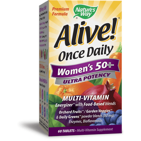Natures Way Alive! Womens 50+ Ultra Potency Complete Multi-Vitamin Supplement Tablets 60
