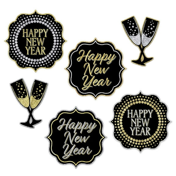 Happy New Year Cutouts, (Pack of 12)