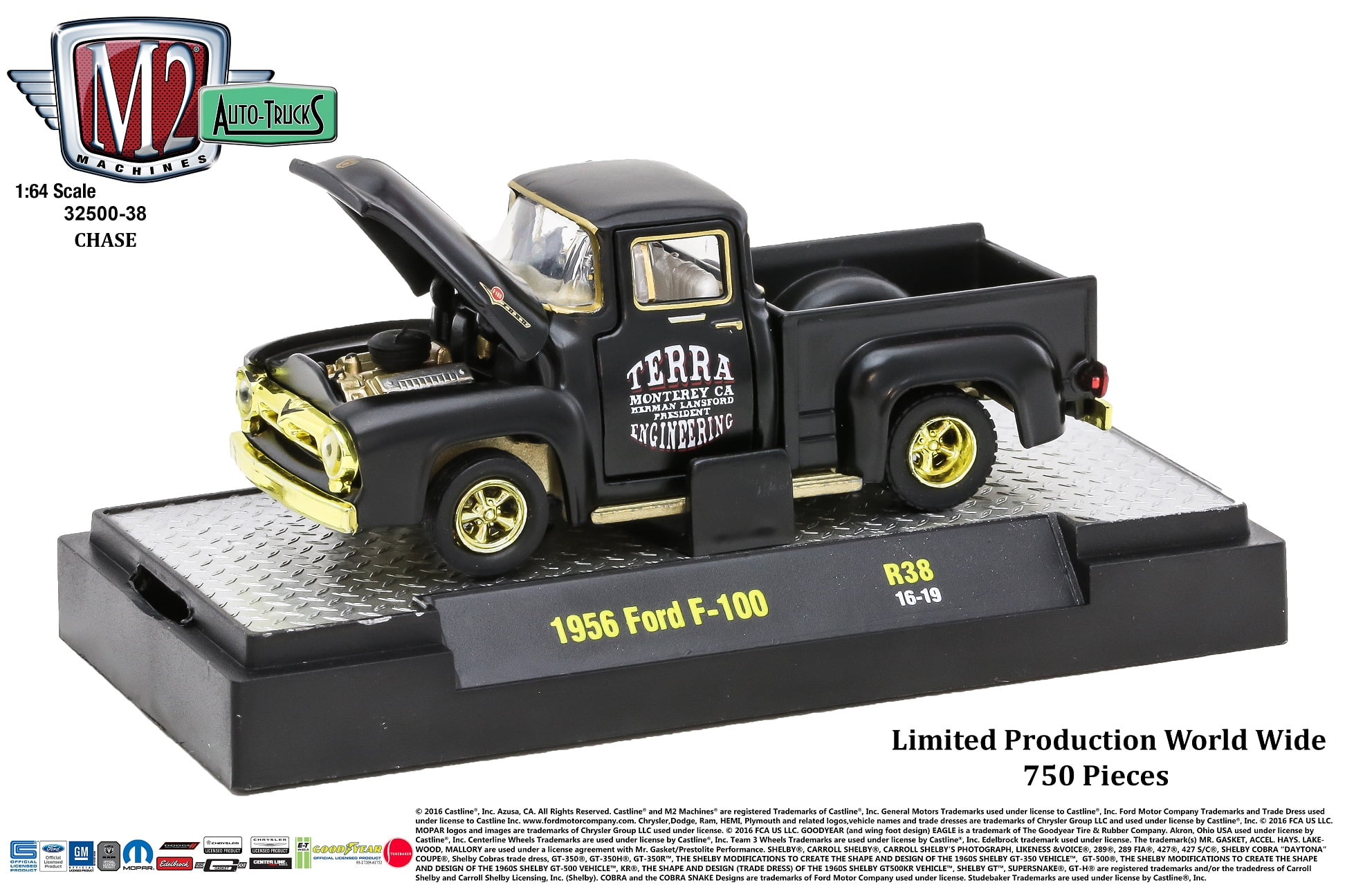 BLACK M2 Machines 1:64 Auto-Trucks Release 38 1956 FORD F-100 TRUCK