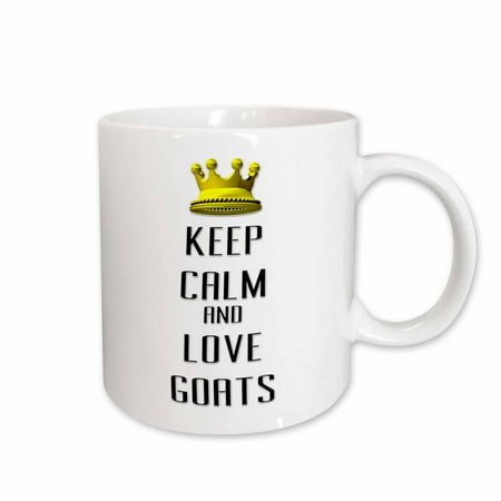 

3dRose Gold Crown Keep Calm And Love Goats Ceramic Mug 15-ounce