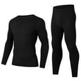 thumbnail image 1 of Ceisia Gift Men's Warm Soft Casual Long Sleeve Round Neck Lounge Homewear Two Piece Outfit Set, 1 of 8