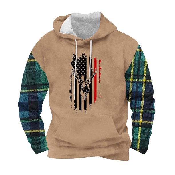 Sudaderas con capucha para hombre, moda, bolsillos, manga larga, estampado, sudaderas con capucha, blusa para hombre, blusa de poliéster