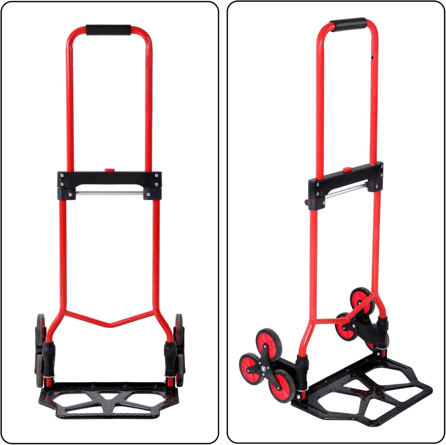 OTTULUR Telescoping Stair Climbing Dolly with 330LB Load Capacity Collapsible Hand Truck Featuring Silent Rollers and Adjustable Bungee Cord for Home Moving, Luggage, Warehouse Use