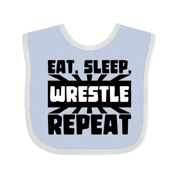 Inktastic Eat, Sleep, Wrestle, Repeat Boys or Girls Baby Bib