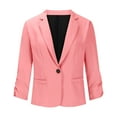 thumbnail image 4 of JGGSPWM Blazers for Women Solid Color Suit Jackets Dressy 3/4 Sleeve Blazer Business Casual Outfits for Work Pink XL, 4 of 8
