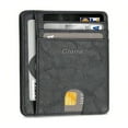 thumbnail image 2 of YOPTOP Slim Minimalist Front Pocket RFID Blocking Leather Wallets For Men And Women,Black Cross, 2 of 7