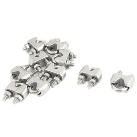 

Silver Tone 4mm Stainless Steel Wire Rope Clip Cable Clamp 10 Pcs