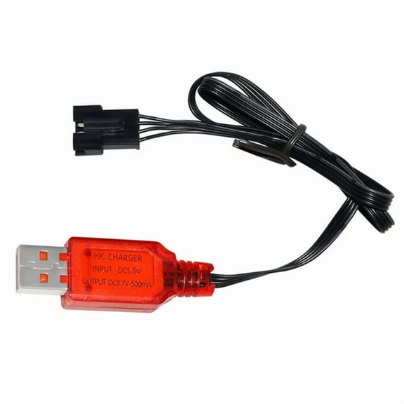 High Speed 7.4V Lithium Battery Charger, USB Charging Cable for Remote Control Cars with SM 4P Reverse Plug Protection