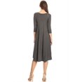 thumbnail image 6 of Women's Casual Basic Comfy 3/4 Sleeve Flare A-line Midi long maxi Dress, 6 of 7