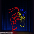 thumbnail image 2 of Craftnamesign Shrimp Saxophone Led Sign, Saxophone Wall Art, Music Studio Wall Decor, 2 of 4